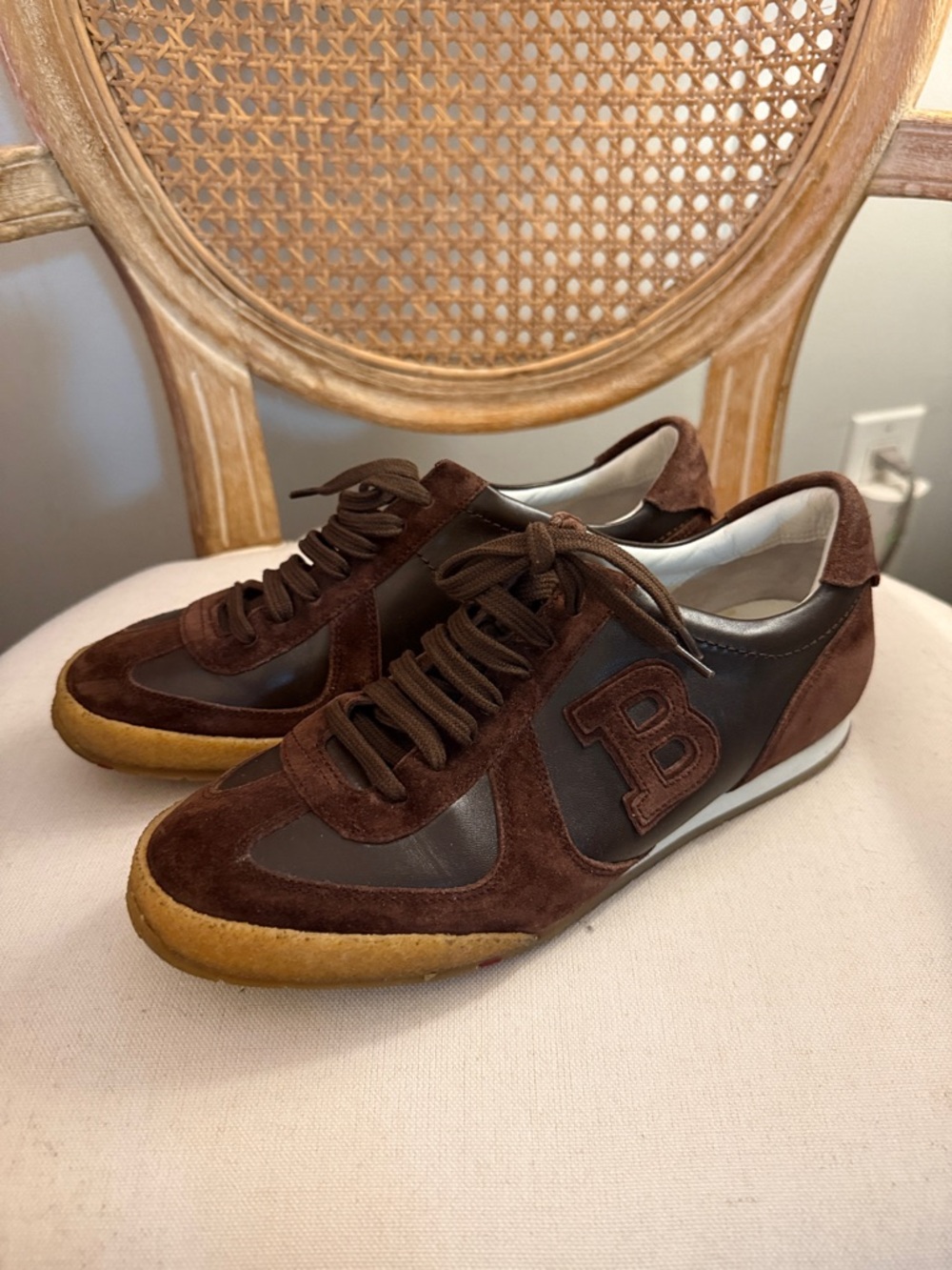 Bally Brown Suede & Leather Women's Sneakers